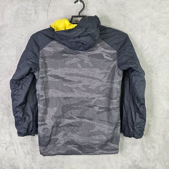 Mens Columbia Thermal Coil Hooded Jacket Black Gray Camo Waterproof Nylon XL - Picture 4 of 6